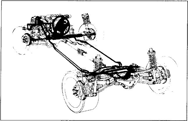 Полноприводная рулевая система в разрезе. (Любезно предоставлено Chrysler Corp.)